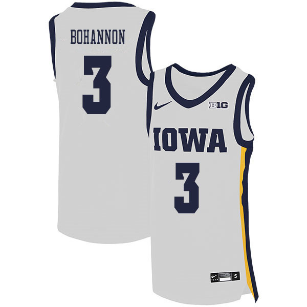 2020 Men #3 Jordan Bohannon Iowa Hawkeyes College Basketball Jerseys Sale-White - Click Image to Close